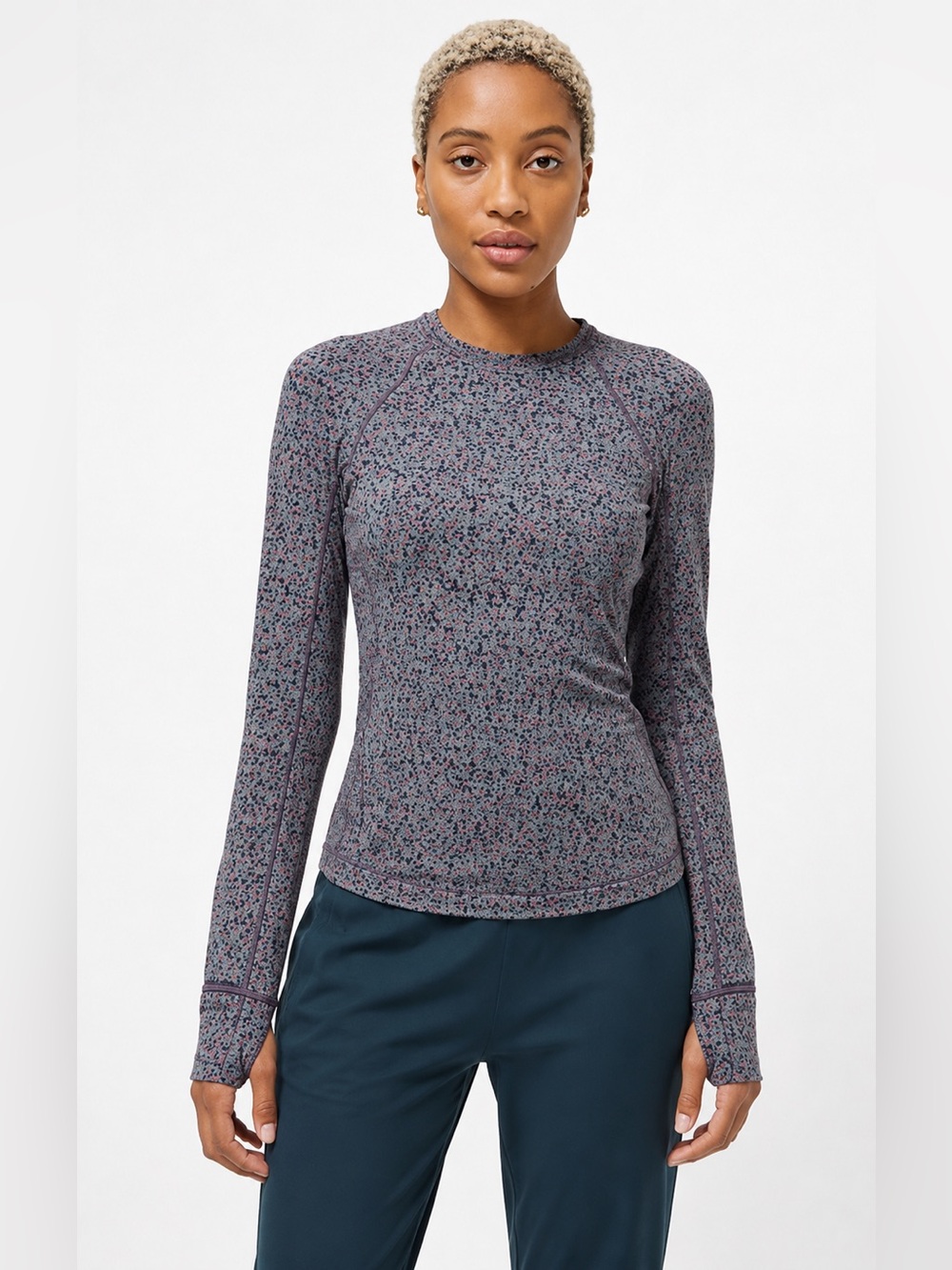 ✨🩶 Lululemon Runderful Long Sleeve Non Tweed Jacquard Size 8 Electric Coral 🩶✨